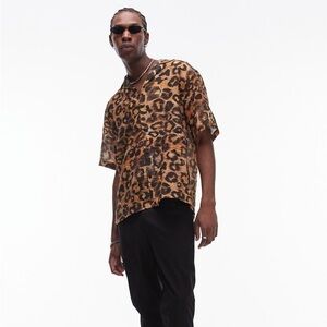 ASOS Topman Animal Print Camp Shirt